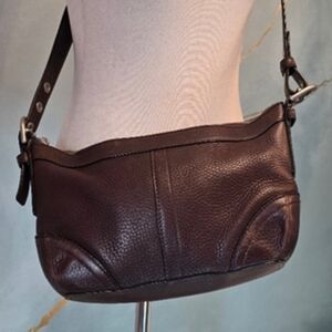Vintage Coach '08 Pebbled Brown Leather Convertible Shoulder Or Crossbody Bag